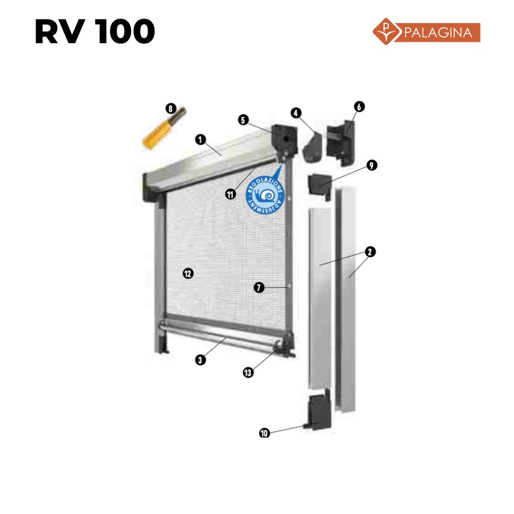 Zanzariera Palagina RV100 Cassonetto 4,5 cm